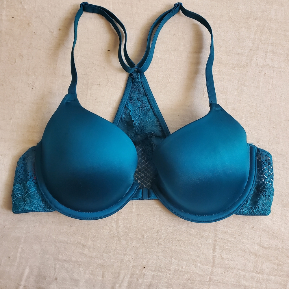 La SENZA Teal Lace Front Clasp Bra 34B